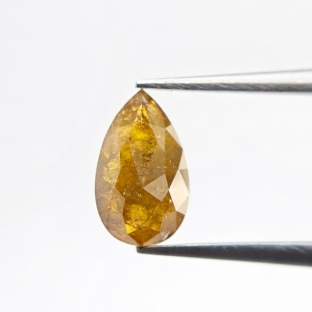 1.73 CT Pear Shape Fancy Deep Orange-Yellow Natural Diamond