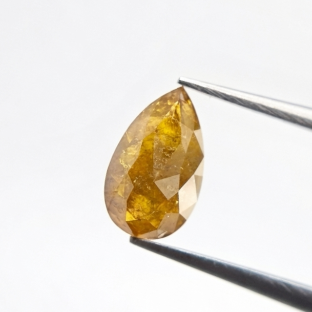 1.73 CT Pear Shape Fancy Deep Orange-Yellow Natural Diamond