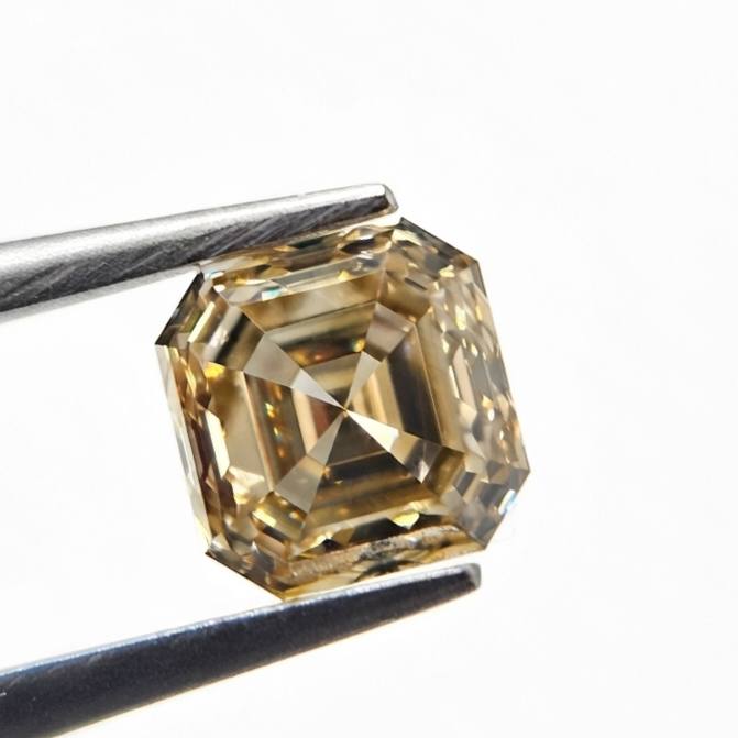 1.11 CT Asscher Cut Fancy Champagne Natural Diamond