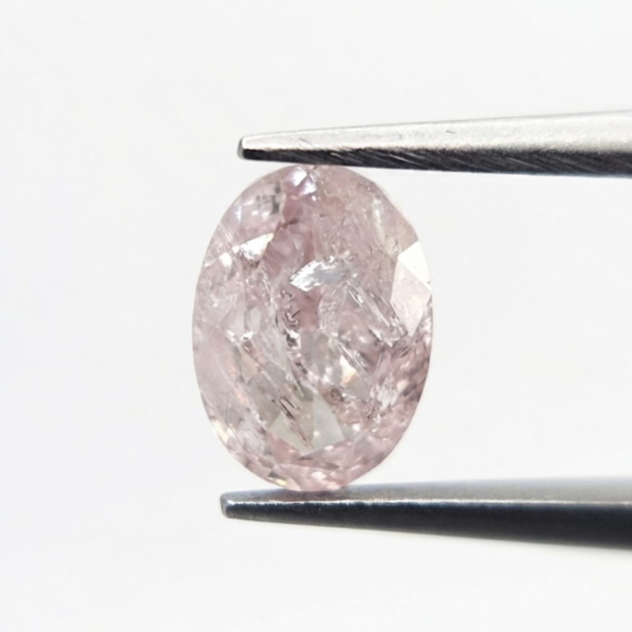 1.01 CT Oval Cut Fancy Light Pink Natural Diamond