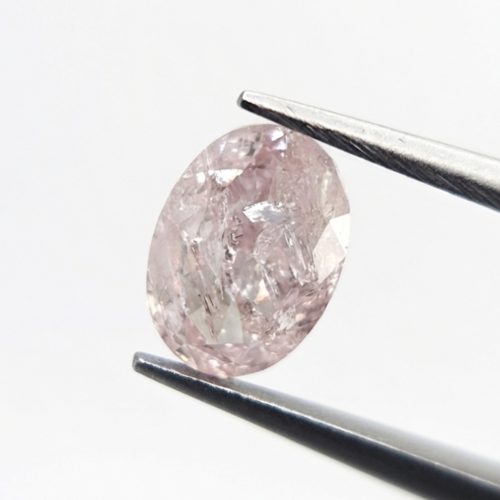 1.01 CT Oval Cut Fancy Light Pink Natural Diamond