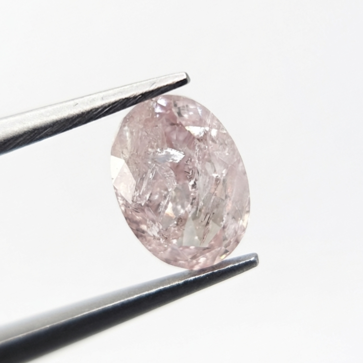 1.01 CT Oval Cut Fancy Light Pink Natural Diamond