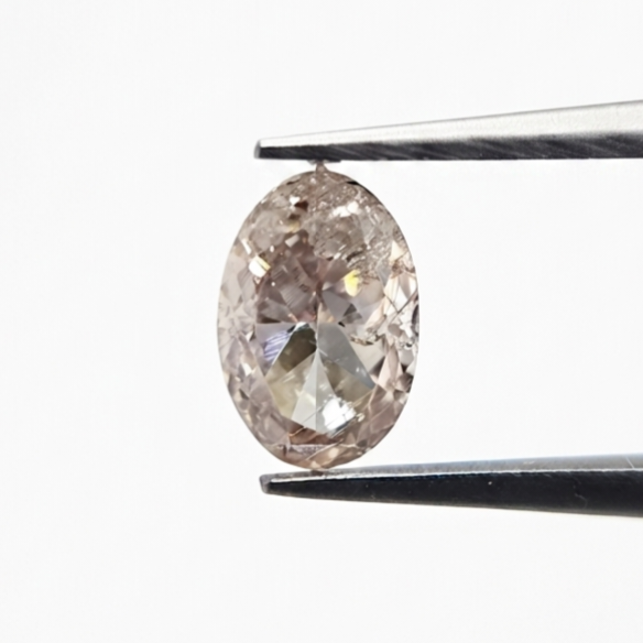 1.01 CT Oval Cut Fancy Light Pinkish Brown Natural Diamond