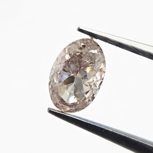 1.01 CT Oval Cut Fancy Light Pinkish Brown Natural Diamond