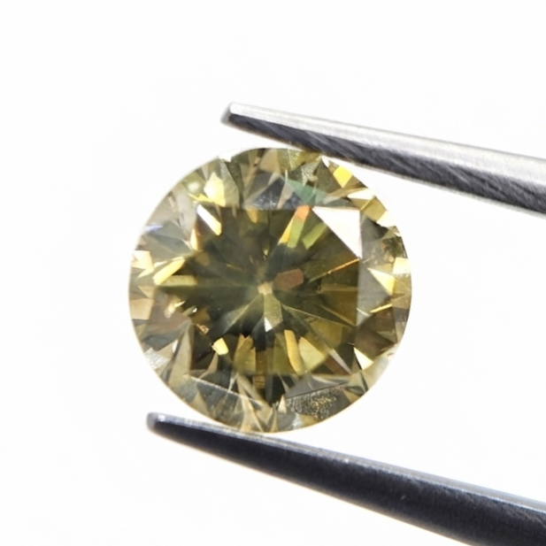 1.10 CT Round Brilliant Fancy Greenish Yellow Natural Diamond