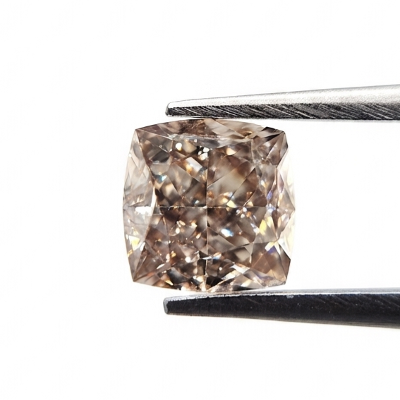 1.00 CT Cushion Cut Fancy Champagne Natural Diamond