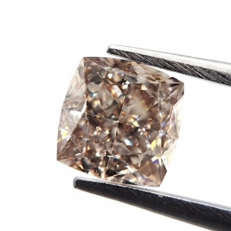 1.00 CT Cushion Cut Fancy Champagne Natural Diamond
