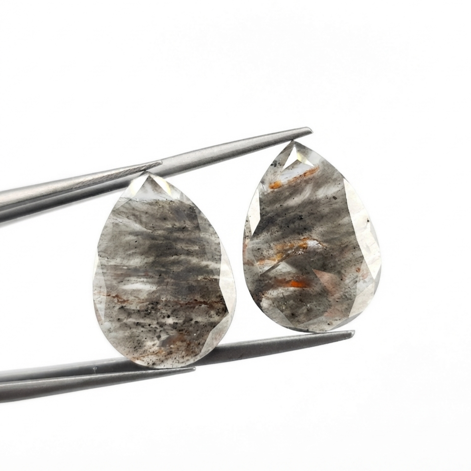 13.72 CTW Pear Shape Natural Icy Matching Pair Diamonds