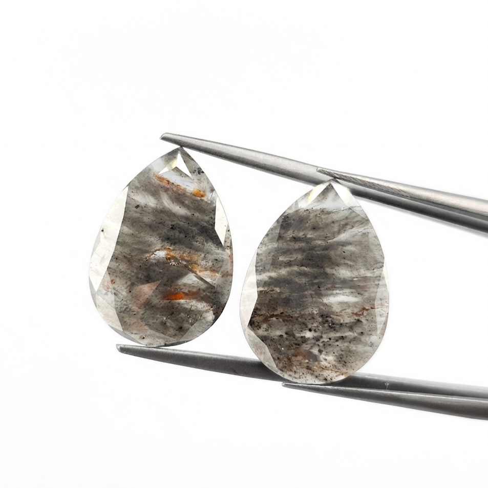 13.72 CTW Pear Shape Natural Icy Matching Pair Diamonds