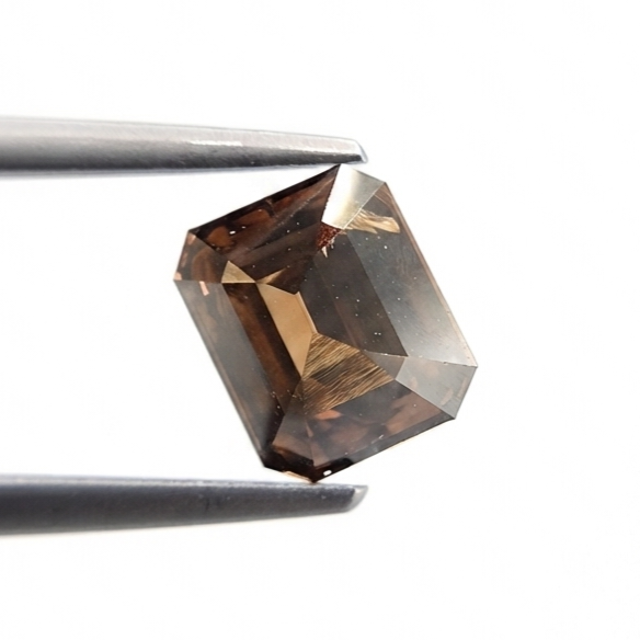 2.98 CT Cut-Cornered Rectangle Deep Brown Natural Diamond