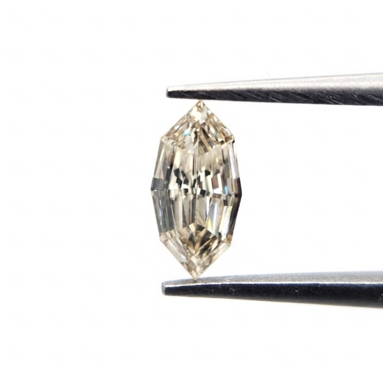 Natural Light Brown Step Cut Marquise Diamond, Rare 0.41 Ct Champagne Navette Loose Gemstone for Luxury Engagement Ring & Fine Jewelry
