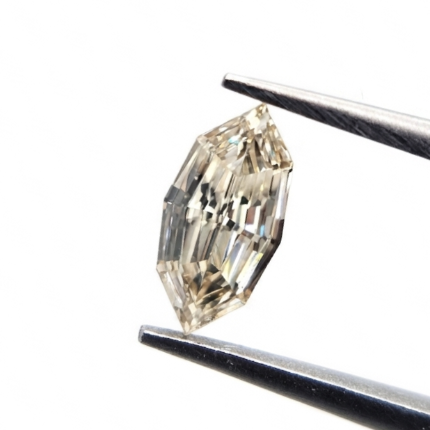 Natural Light Brown Step Cut Marquise Diamond, Rare 0.41 Ct Champagne Navette Loose Gemstone for Luxury Engagement Ring & Fine Jewelry