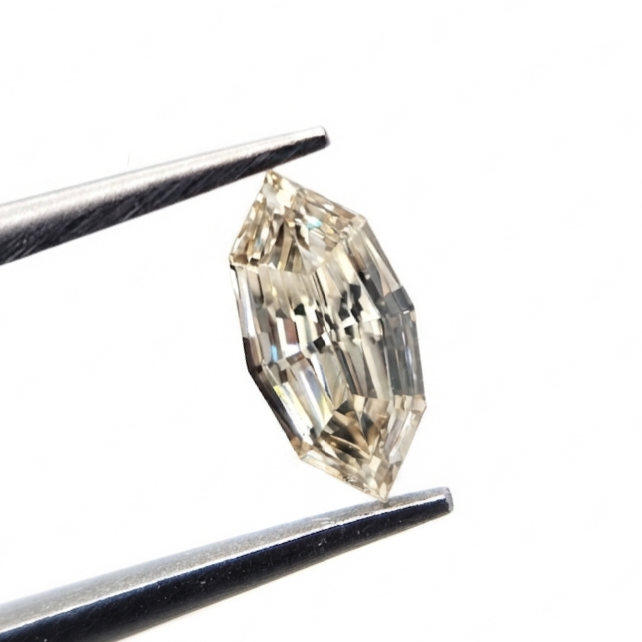 Natural Light Brown Step Cut Marquise Diamond, Rare 0.41 Ct Champagne Navette Loose Gemstone for Luxury Engagement Ring & Fine Jewelry