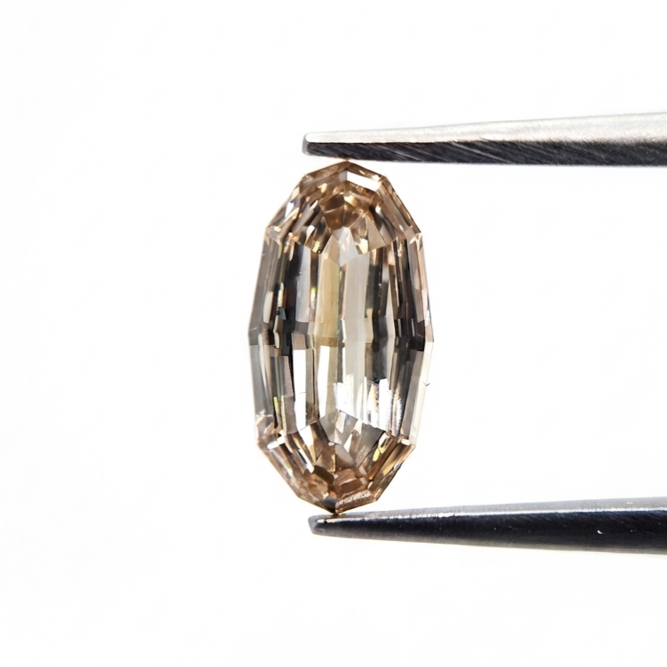 Natural Orangy Brown Step Cut Oval Diamond, Rare 0.64 Ct Cognac Oval Loose Gemstone for Custom Engagement Ring & Luxury Jewelry