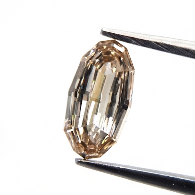 Natural Orangy Brown Step Cut Oval Diamond, Rare 0.64 Ct Cognac Oval Loose Gemstone for Custom Engagement Ring & Luxury Jewelry