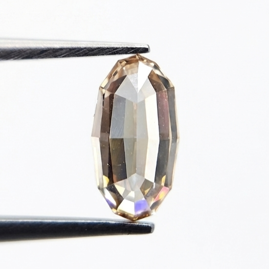 Natural Orangy Brown Step Cut Oval Diamond, Rare 0.64 Ct Cognac Oval Loose Gemstone for Custom Engagement Ring & Luxury Jewelry