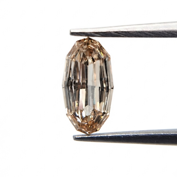 0.69 Ct Fancy Light Brown Oval Shape Loose Diamond for Custom Engagement Ring