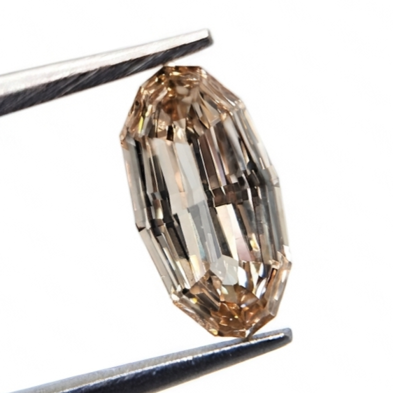 0.69 Ct Fancy Light Brown Oval Shape Loose Diamond for Custom Engagement Ring