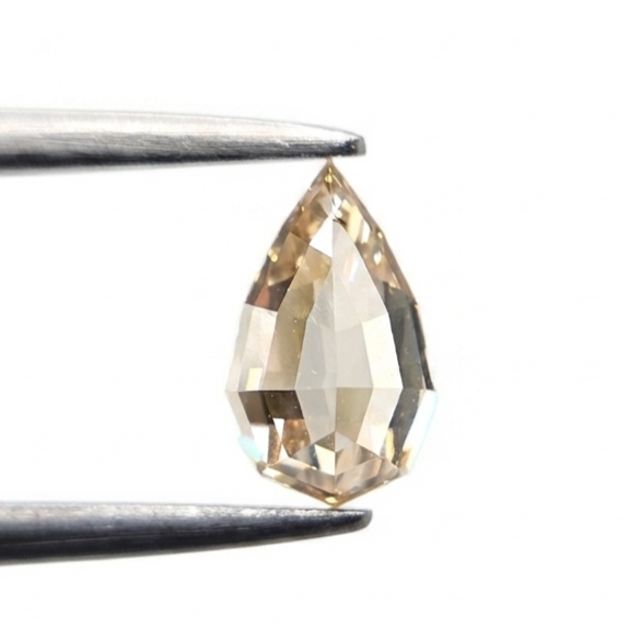0.71 Ct Natural Champagne Pear Shape Step Cut Loose Diamond for Fine Custom Jewelry