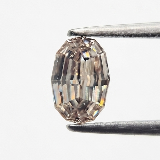 0.55 Ct Natural Light Brown Oval Shape Step Cut Loose Diamond for Fine Custom Jewelry