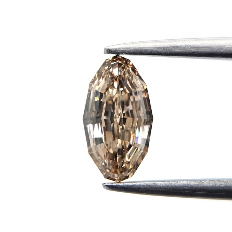 1.13 Ct Natural Fancy Brown Oval Diamond, VS Clarity Step Cut Cognac Loose Gemstone for Luxury Engagement Ring & Fine Jewelry Design