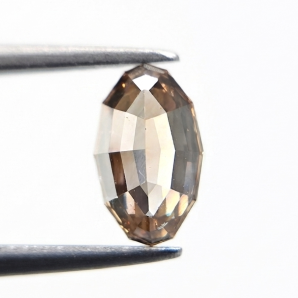 1.35 Ct Natural Fancy Brown Oval Diamond, VS Clarity Step Cut Cognac Loose Gemstone for Luxury Solitaire Ring & Fine Jewelry Design