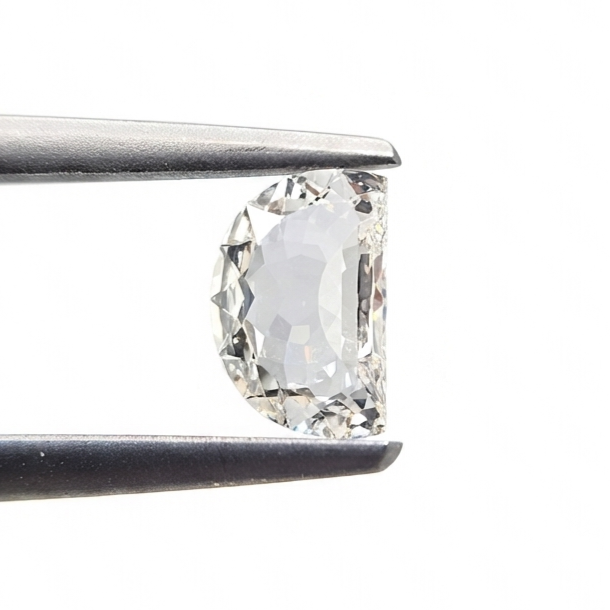 0.56 Carat Natural JK Color VS Clarity Half Moon Shape Diamond | Unique Loose Diamond for Custom Fine Jewelry