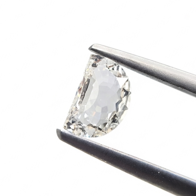 0.56 Carat Natural JK Color VS Clarity Half Moon Shape Diamond | Unique Loose Diamond for Custom Fine Jewelry