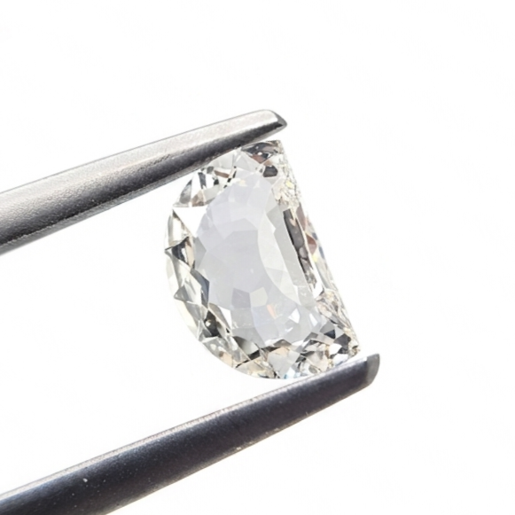 0.56 Carat Natural JK Color VS Clarity Half Moon Shape Diamond | Unique Loose Diamond for Custom Fine Jewelry