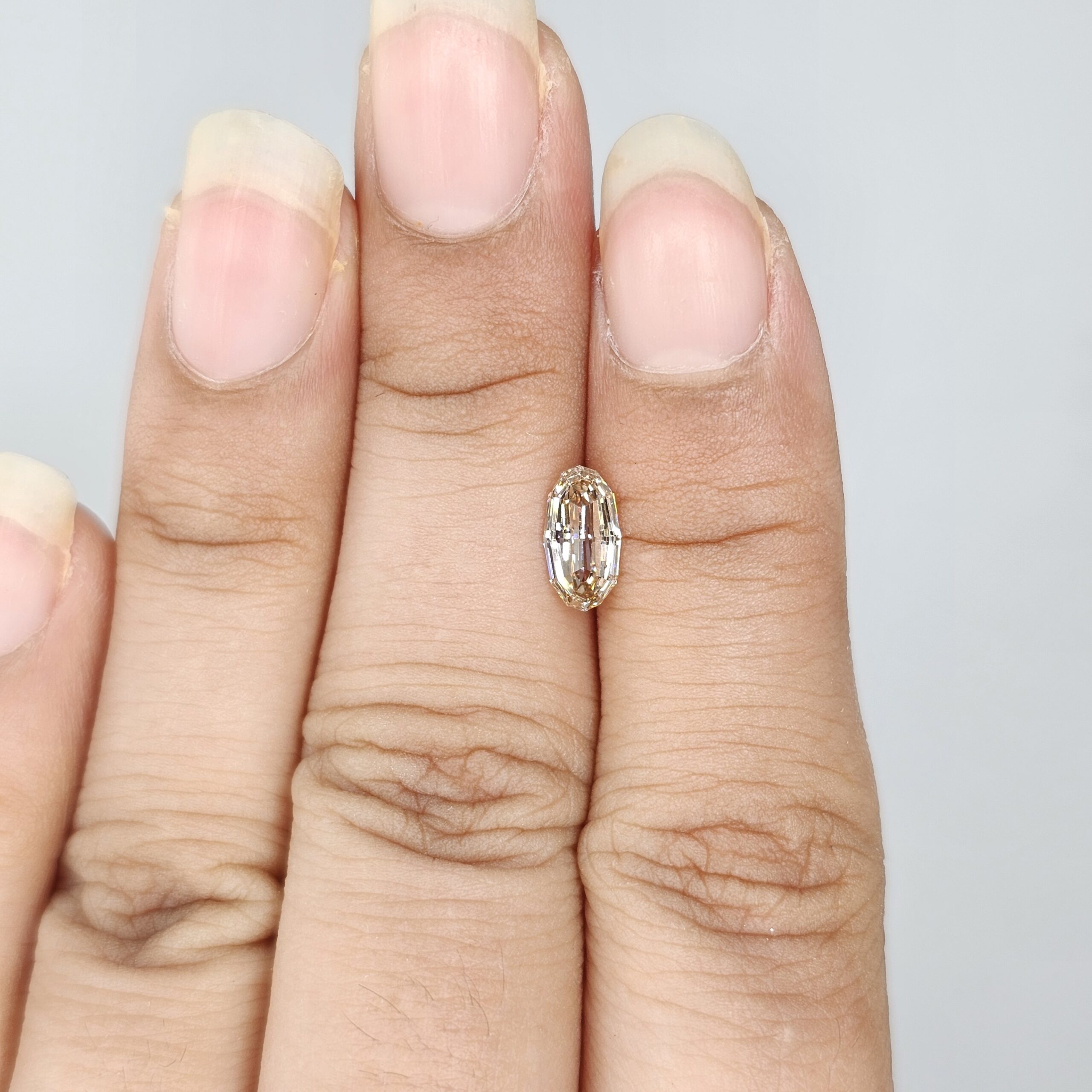 0.69 Ct Fancy Light Brown Oval Shape Loose Diamond for Custom Engagement Ring