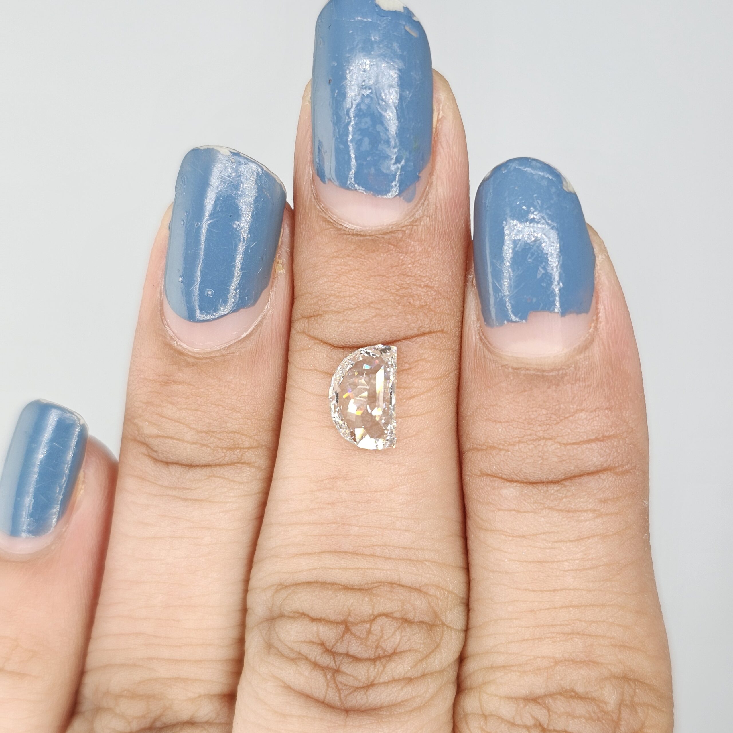 0.56 Carat Natural JK Color VS Clarity Half Moon Shape Diamond | Unique Loose Diamond for Custom Fine Jewelry