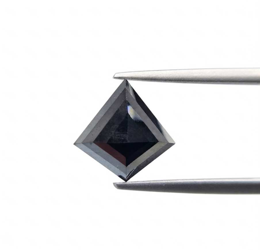 (TC383) 5.44 Ct Kite Shape Natural Black Diamond Loose Gemstone