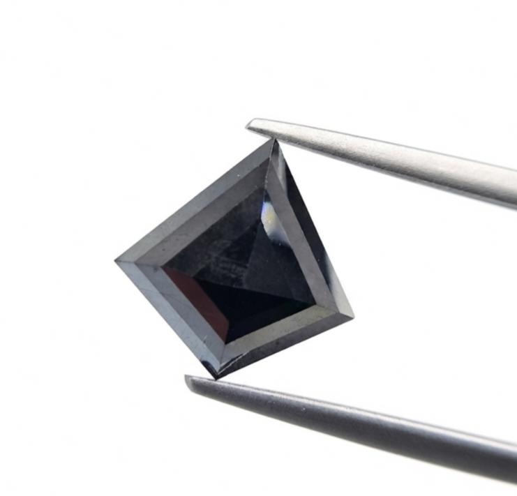 (TC383) 5.44 Ct Kite Shape Natural Black Diamond Loose Gemstone