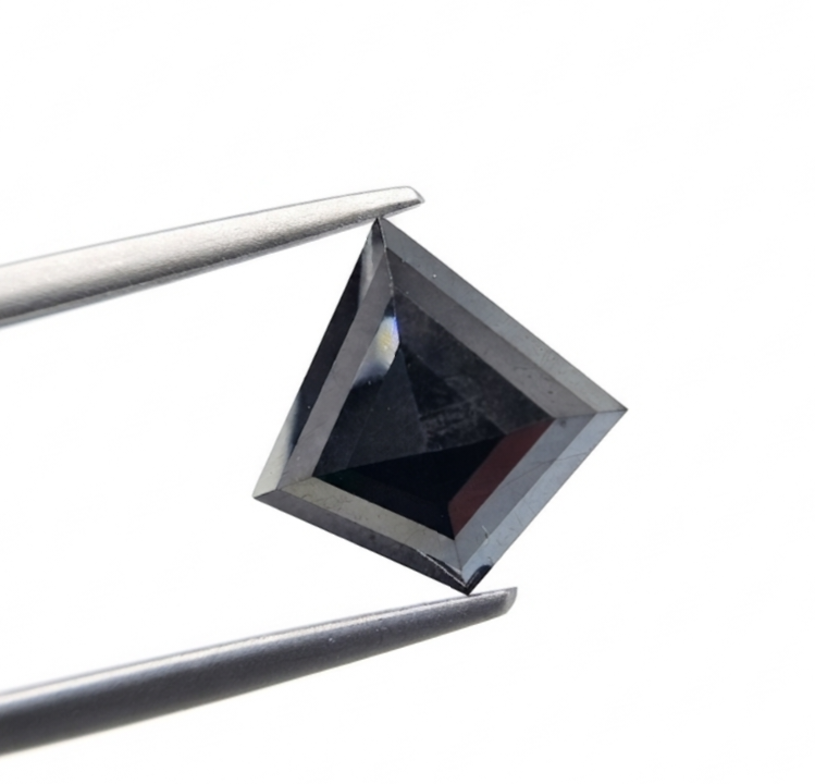 (TC383) 5.44 Ct Kite Shape Natural Black Diamond Loose Gemstone