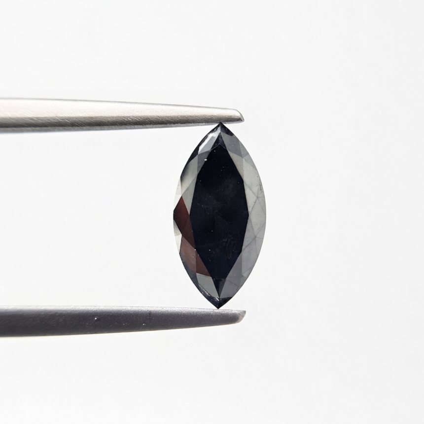 (TC384) 2.24 Ct Marquise Cut Natural Black Diamond Loose Gemstone for Custom Engagement Ring, Solitaire Pendant & Fine Jewelry