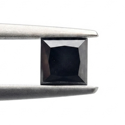 (TC388) 1.82 Ct Princess Cut Natural Black Diamond Loose Gemstone for Custom Engagement Ring, Solitaire Pendant & Fine Jewelry