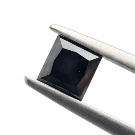 (TC388) 1.82 Ct Princess Cut Natural Black Diamond Loose Gemstone for Custom Engagement Ring, Solitaire Pendant & Fine Jewelry