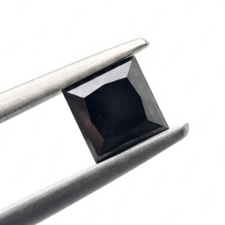(TC388) 1.82 Ct Princess Cut Natural Black Diamond Loose Gemstone for Custom Engagement Ring, Solitaire Pendant & Fine Jewelry