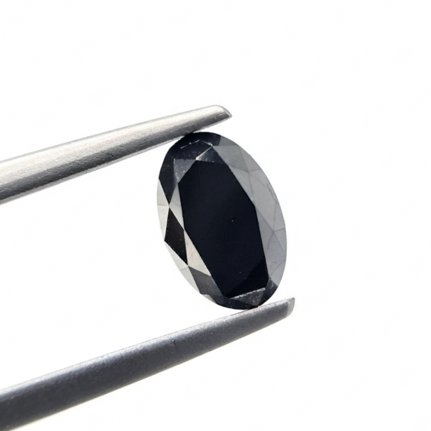 (TC389) 1.64 Ct Oval Shape Rose Cut Natural Black Diamond Loose Gemstone for Custom Engagement Ring, Solitaire Pendant & Fine Jewelry