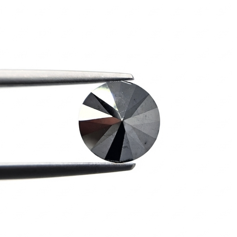 (TC391) 5.14 Ct Round Shape Rose Cut Natural Black Diamond Loose Gemstone for Custom Engagement Ring, Solitaire Pendant & Fine Jewelry