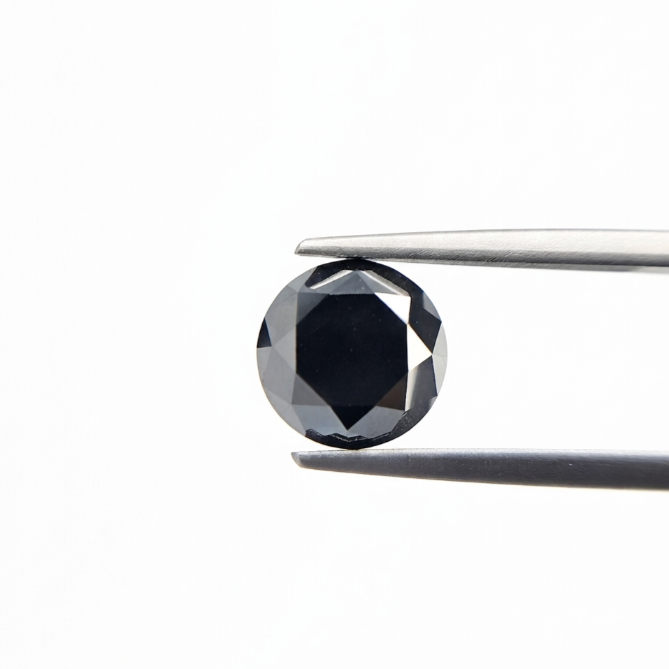(TC391) 5.14 Ct Round Shape Rose Cut Natural Black Diamond Loose Gemstone for Custom Engagement Ring, Solitaire Pendant & Fine Jewelry