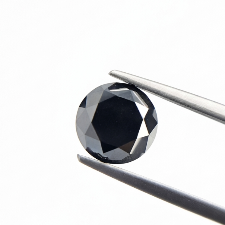 (TC391) 5.14 Ct Round Shape Rose Cut Natural Black Diamond Loose Gemstone for Custom Engagement Ring, Solitaire Pendant & Fine Jewelry