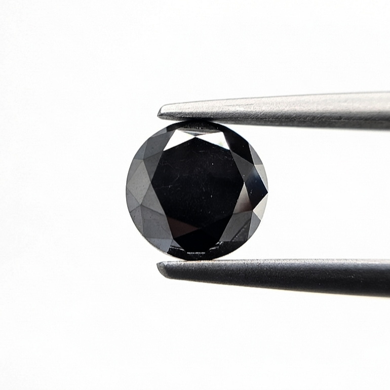 (TC393) 3.07 Ct Round Shape Rose Cut Natural Black Diamond Loose Gemstone for Custom Engagement Ring, Solitaire Pendant & Fine Jewelry