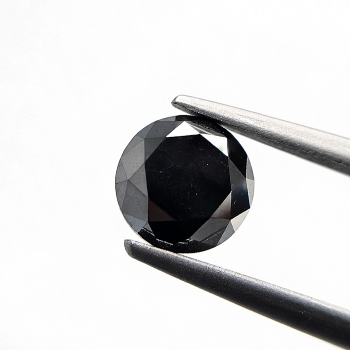 (TC393) 3.07 Ct Round Shape Rose Cut Natural Black Diamond Loose Gemstone for Custom Engagement Ring, Solitaire Pendant & Fine Jewelry
