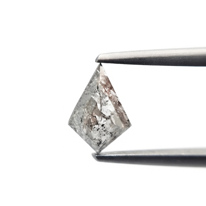 (TC402) 0.94 Ct Kite Shape Salt and Pepper Diamond Loose Gemstone for Custom Engagement Ring, Solitaire Pendant & Fine Jewelry