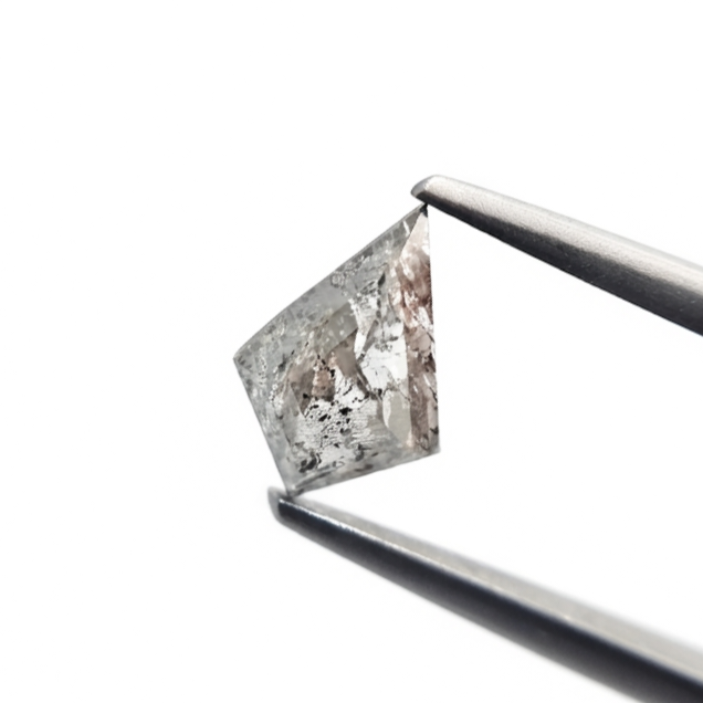 (TC402) 0.94 Ct Kite Shape Salt and Pepper Diamond Loose Gemstone for Custom Engagement Ring, Solitaire Pendant & Fine Jewelry