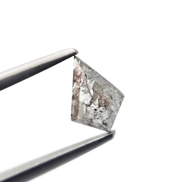 (TC402) 0.94 Ct Kite Shape Salt and Pepper Diamond Loose Gemstone for Custom Engagement Ring, Solitaire Pendant & Fine Jewelry