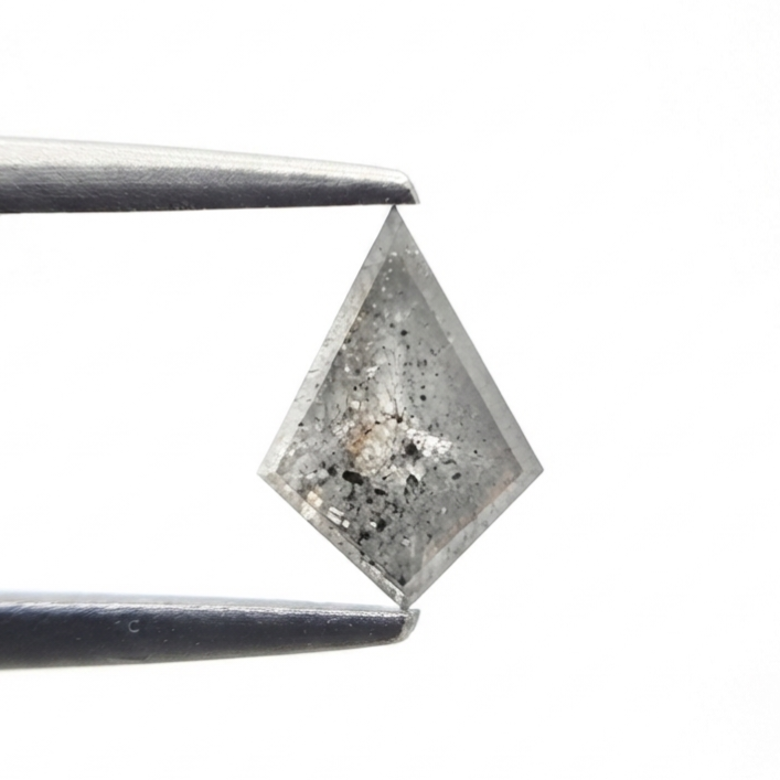 (TC403) 1.13 Ct Kite Shape Salt and Pepper Diamond Loose Gemstone for Custom Engagement Ring, Solitaire Pendant & Fine Jewelry