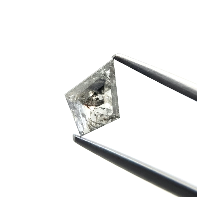 (TC404) 0.99 Ct Kite Shape Salt and Pepper Diamond Loose Gemstone for Custom Engagement Ring, Solitaire Pendant & Fine Jewelry