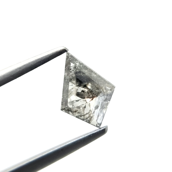 (TC404) 0.99 Ct Kite Shape Salt and Pepper Diamond Loose Gemstone for Custom Engagement Ring, Solitaire Pendant & Fine Jewelry
